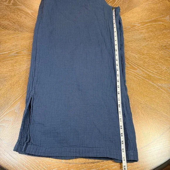 Pact Organic Coastal Double Gauze Split Hem Pants Blue Size XXL Lagenlook - Picture 10 of 11